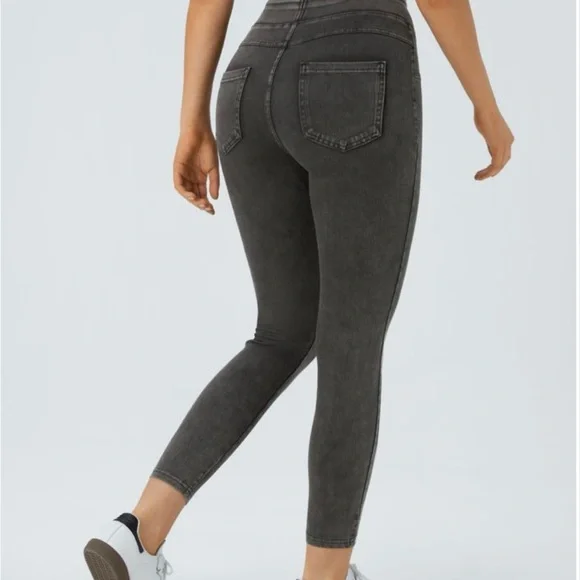 🆕 HALARA Flex High Waisted Pocket Denim Casual Leggings - Picture 2 of 10